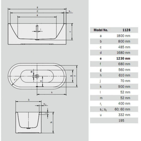 Стальная ванна KALDEWEI Centro Duo Oval (180x80) 282848050001